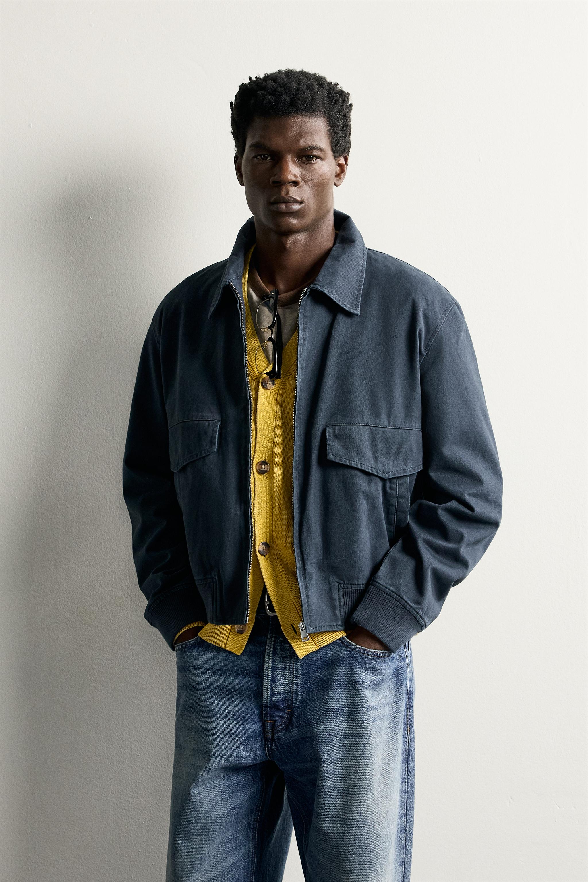 BLOUSON CROPPED CÔTELÉ DÉLAVÉ